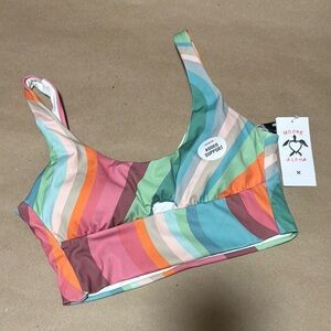 Hurley Multicolor Striped Bikini Top